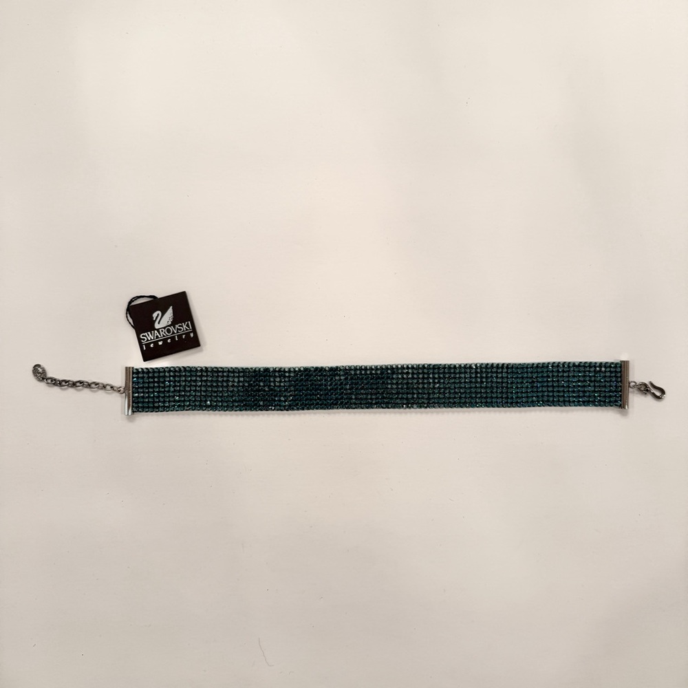 Swarovski Teal Blue Crystal Mesh Choker/Necklace